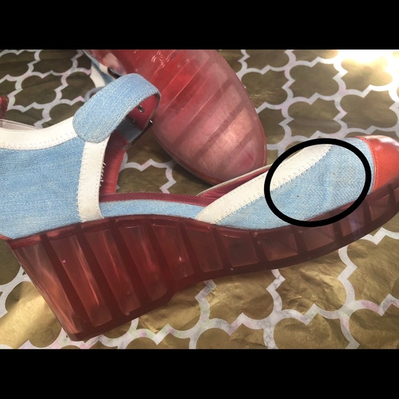 SOLD Vintage Chanel pink & blue jelly platform - Picture 4 of 7